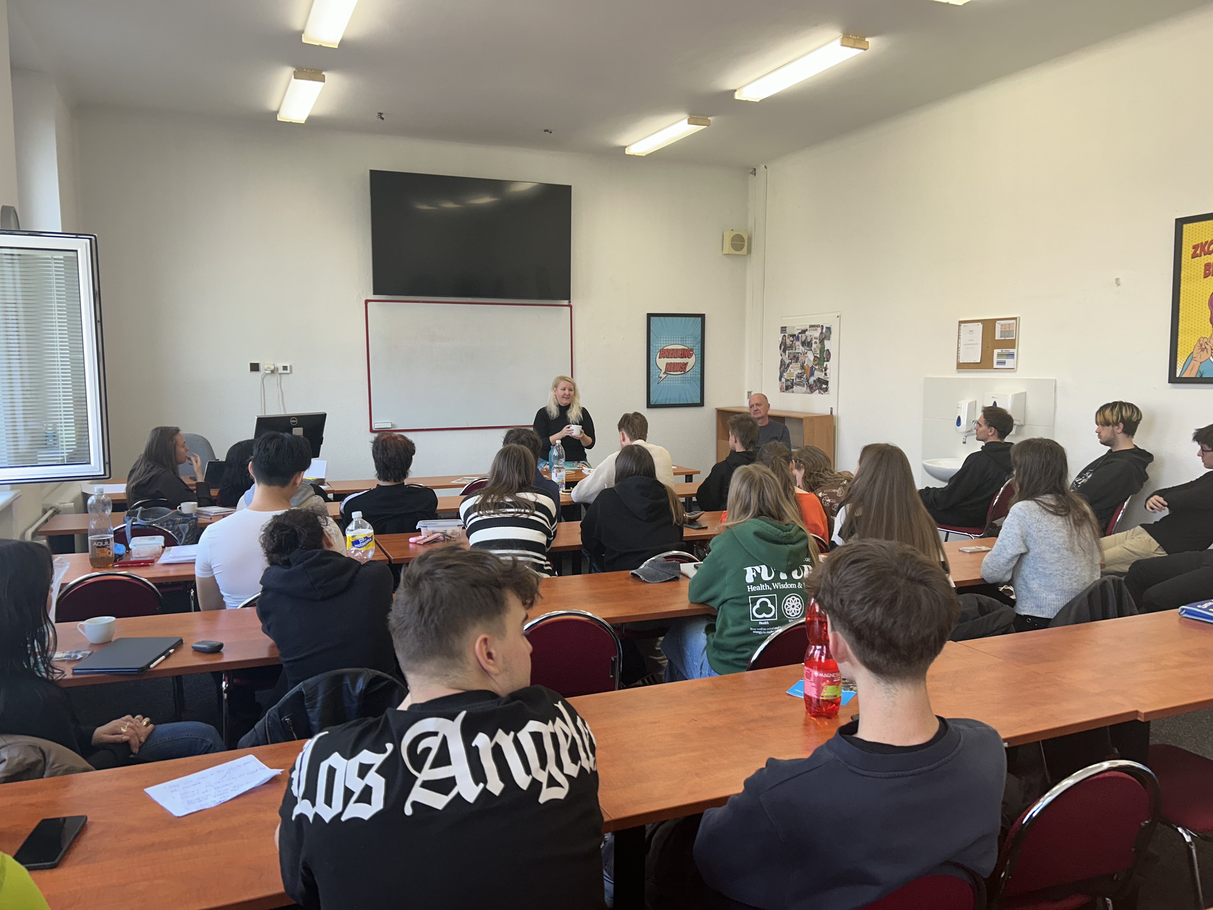 Návštěva novinářky Veroniky Širc u studentů prvního ročníku